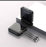 20000mAh Mini Mirror Built In Cables Fast Charging Power Bank