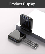 20000mAh Mini Mirror Built In Cables Fast Charging Power Bank