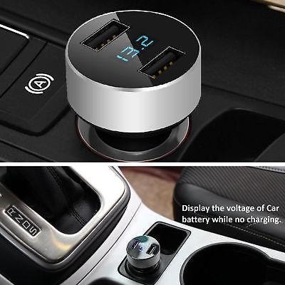 3.1A Fast Charging Dual USB Output Car Charger with Voltmeter Display