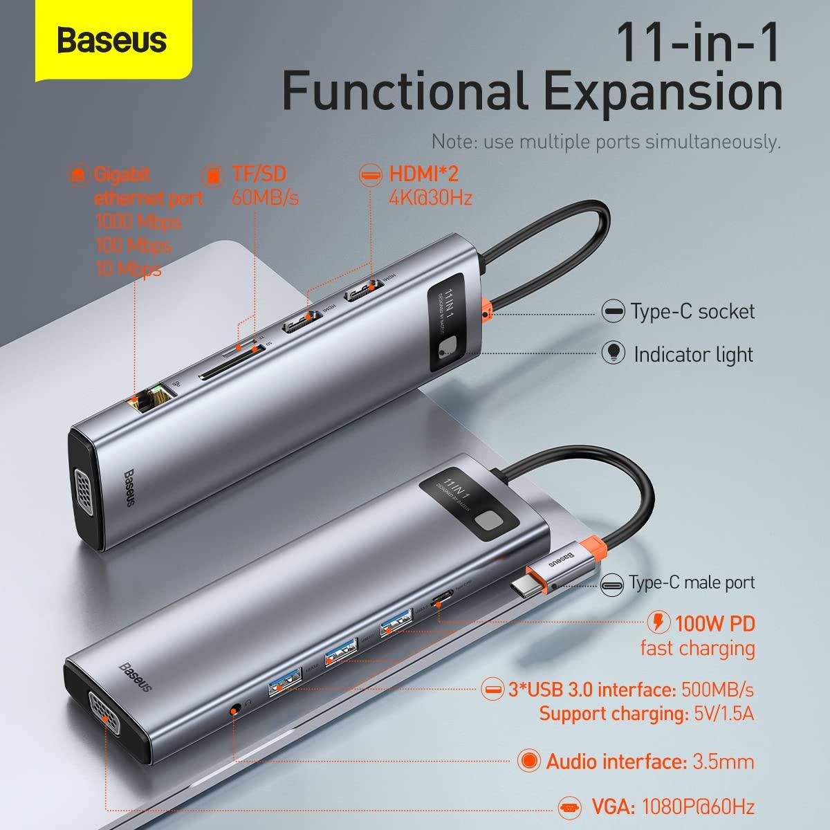 Baseus 11 in 1 Metal Gleam Multifunctional Hub