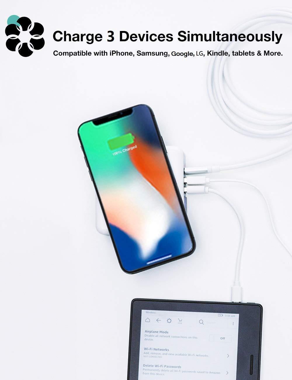 6700mAh 3 in 1 Multipurpose Super Wireless Charging Power Bank Wall Adapter Travel Charger