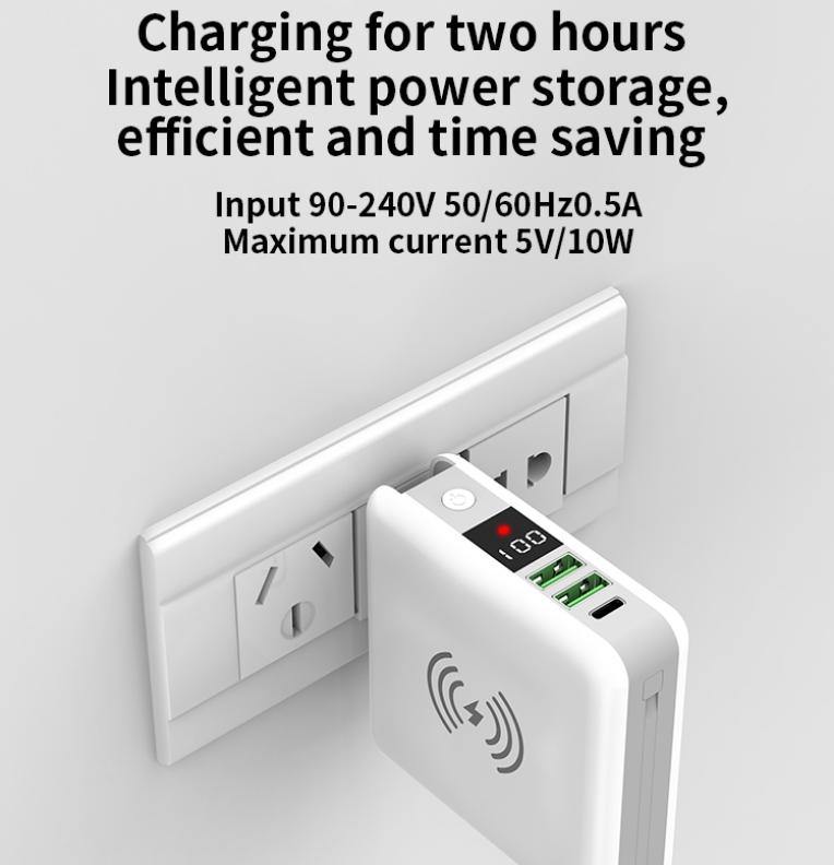 6700mAh 3 in 1 Multipurpose Super Wireless Charging Power Bank Wall Adapter Travel Charger