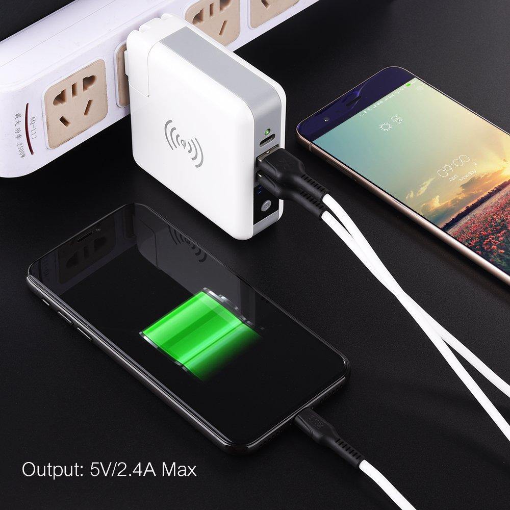 6700mAh 3 in 1 Multipurpose Super Wireless Charging Power Bank Wall Adapter Travel Charger