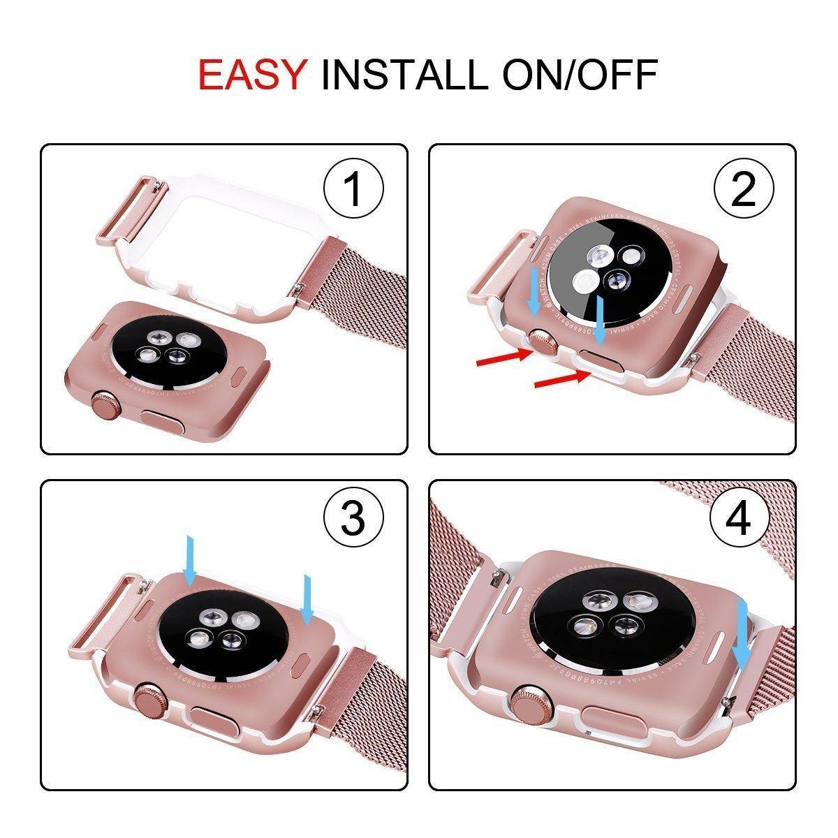 Apple Watch Milanese Strap + Case for all series (38/40/42/44mm)