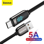 Baseus LED Display 5A Fast Charging USB Type C Cable