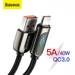 Baseus LED Display 5A Fast Charging USB Type C Cable