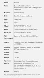 Baseus USB C HUB Type C to HDMI-compatible USB 3.0 Adapter 8 in 1 Type C HUB Dock USB C Splitter