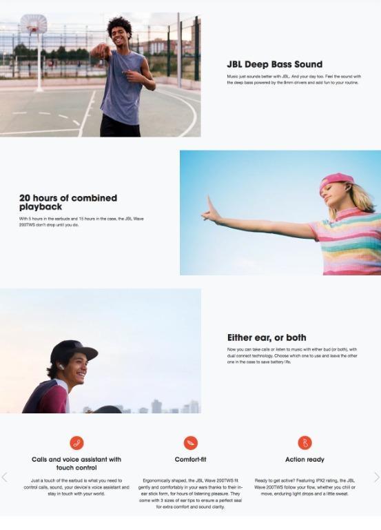 JBL WAVE 200 TWS Bluetooth Earphones