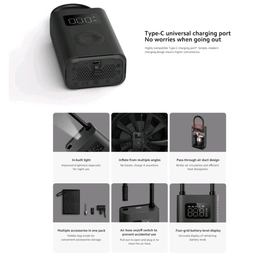 XiaoMi Mijia Portable Electric Air Pump 2