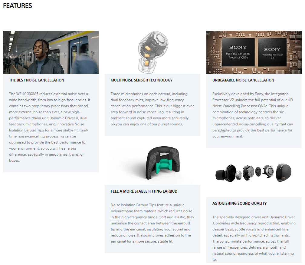 Sony WF-1000XM5 Wireless Noise Cancelling Headset