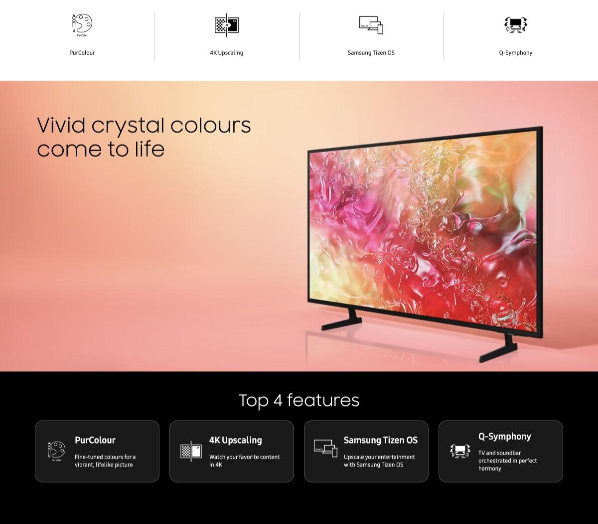 SAMSUNG UA65DU7000KXXS 65" CRYSTAL UHD 4K Smart TV